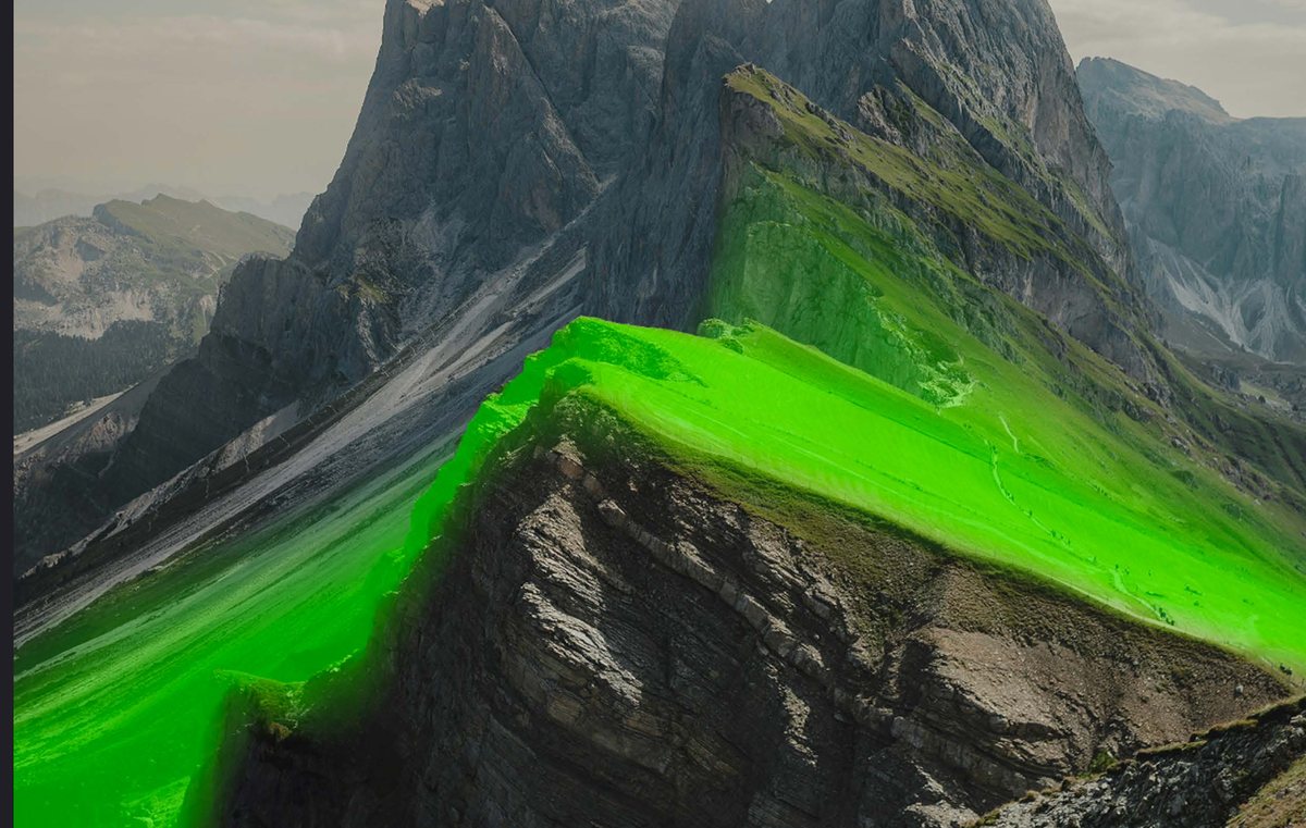 DxO PhotoLab 10 &mdash; Depth Mask isolating a mountain ridge by distance from the camera