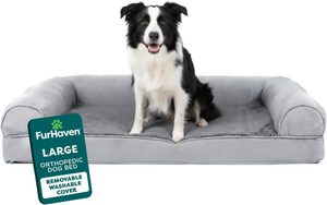 FurHaven Plush Orthopedic sofa-style dog bed