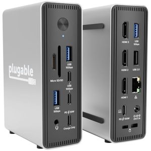 Plugable USB-C Triple Display Docking Station 15-in-1