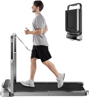 WalkingPad R2 under-desk treadmill — folds in half for storage, 6 km/h walk mode
